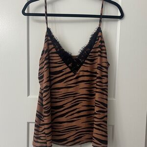 Socialite Brown and Black Zebra Print Cami Top